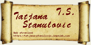 Tatjana Stanulović vizit kartica